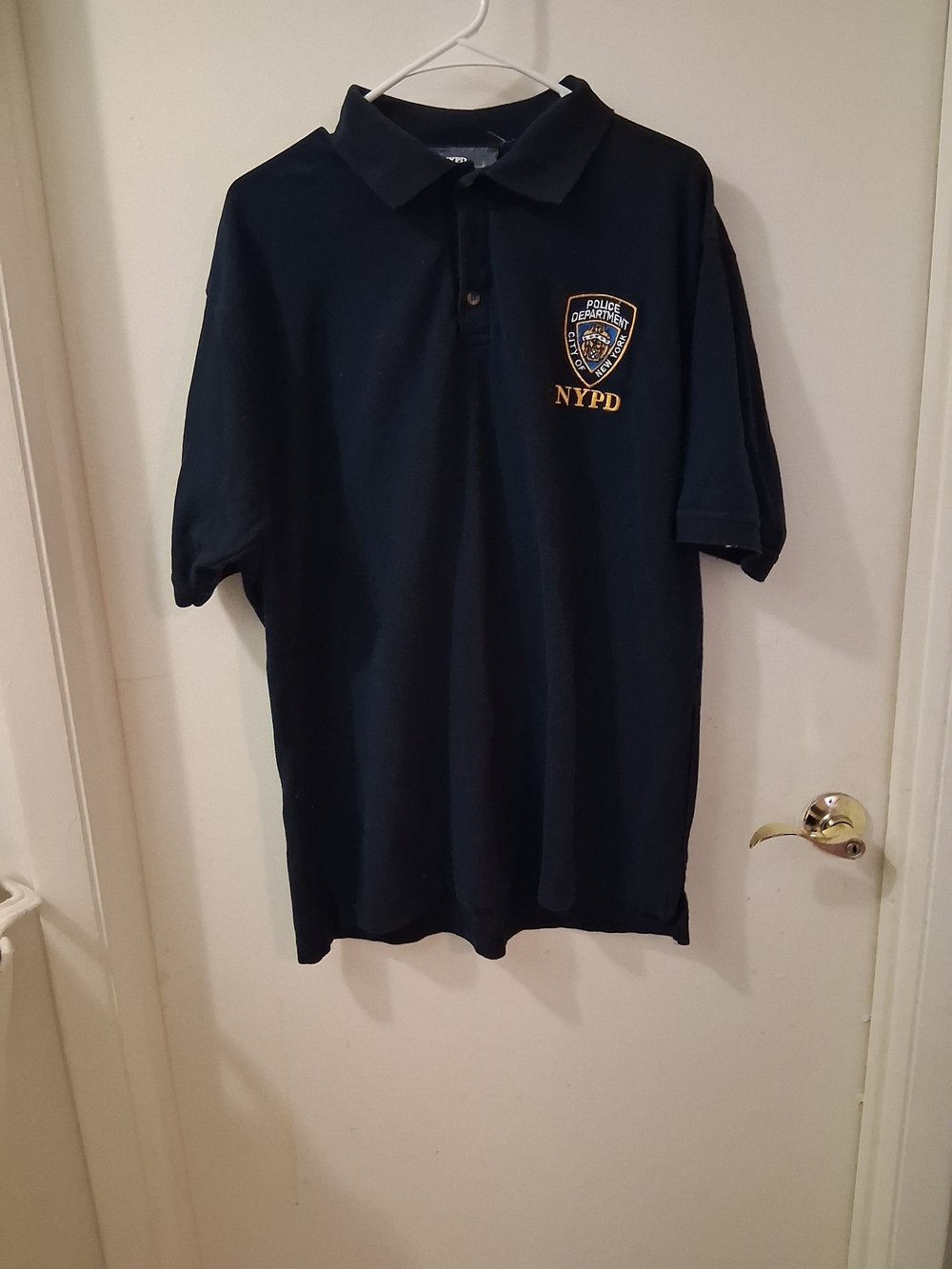 Vintage 2002 NYPD Men’s XL Navy Short Sleeve Polo Collared Button Shirt. - Picture 4 of 6